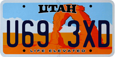 UT license plate U693XD