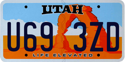 UT license plate U693ZD