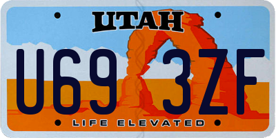 UT license plate U693ZF
