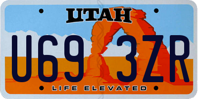 UT license plate U693ZR