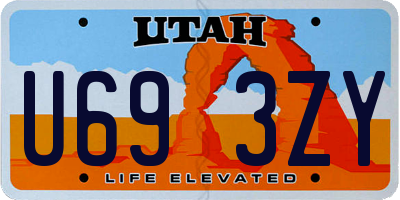 UT license plate U693ZY