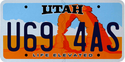 UT license plate U694AS