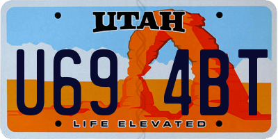 UT license plate U694BT