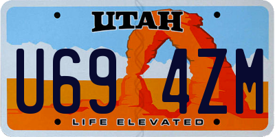 UT license plate U694ZM