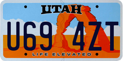 UT license plate U694ZT