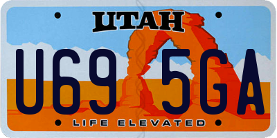 UT license plate U695GA