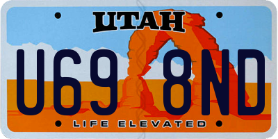 UT license plate U698ND