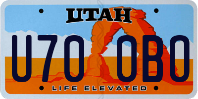 UT license plate U700BO