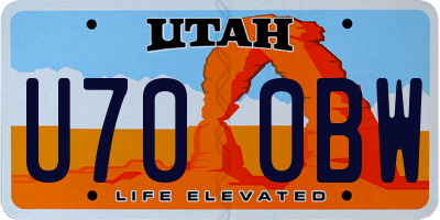 UT license plate U700BW