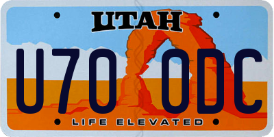 UT license plate U700DC