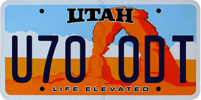 UT license plate U700DT