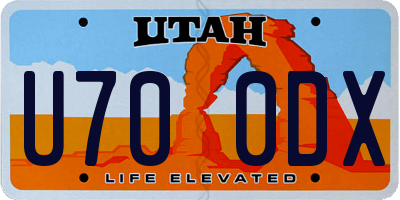 UT license plate U700DX