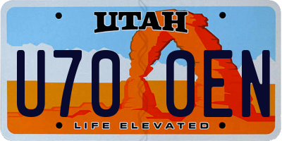 UT license plate U700EN