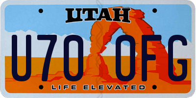 UT license plate U700FG