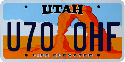 UT license plate U700HF