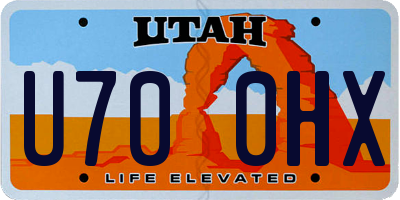 UT license plate U700HX