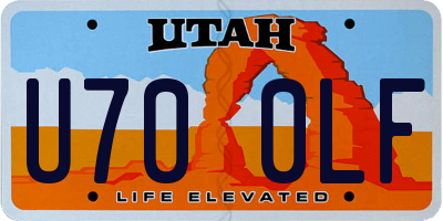 UT license plate U700LF