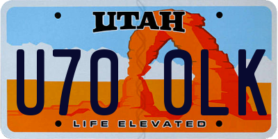 UT license plate U700LK