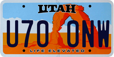 UT license plate U700NW