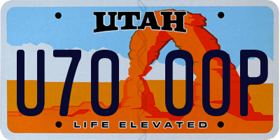 UT license plate U700OP