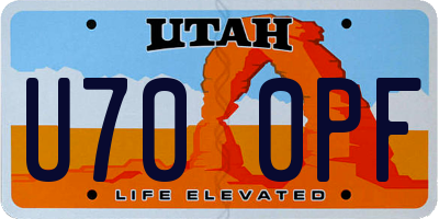 UT license plate U700PF
