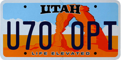 UT license plate U700PT