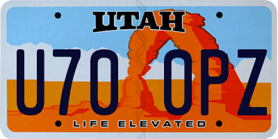 UT license plate U700PZ