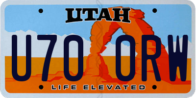UT license plate U700RW