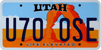 UT license plate U700SE