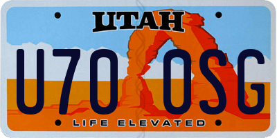 UT license plate U700SG