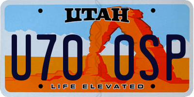 UT license plate U700SP