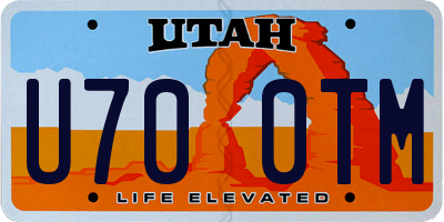 UT license plate U700TM