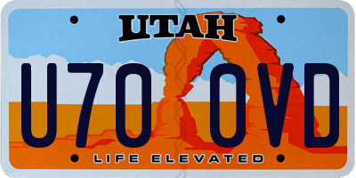 UT license plate U700VD