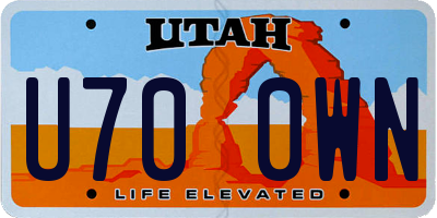 UT license plate U700WN