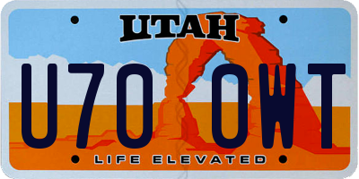 UT license plate U700WT