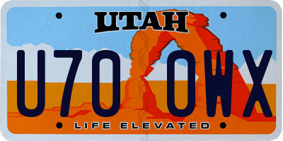 UT license plate U700WX