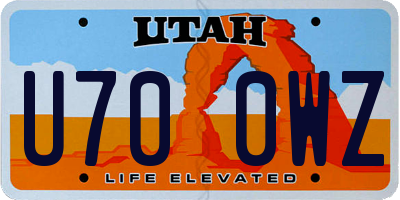 UT license plate U700WZ