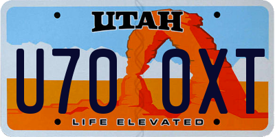 UT license plate U700XT