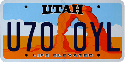 UT license plate U700YL