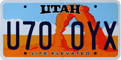 UT license plate U700YX