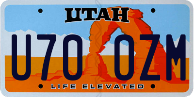 UT license plate U700ZM