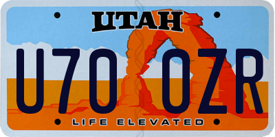 UT license plate U700ZR