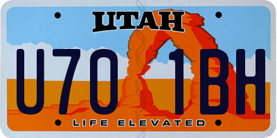 UT license plate U701BH