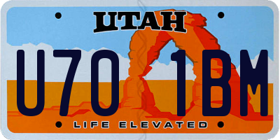 UT license plate U701BM