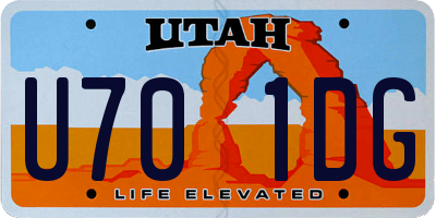 UT license plate U701DG