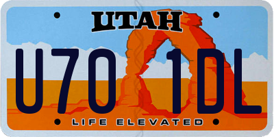UT license plate U701DL