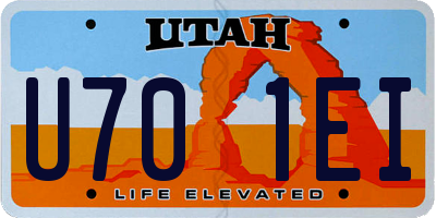 UT license plate U701EI