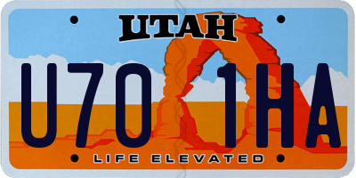 UT license plate U701HA