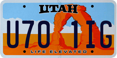 UT license plate U701IG