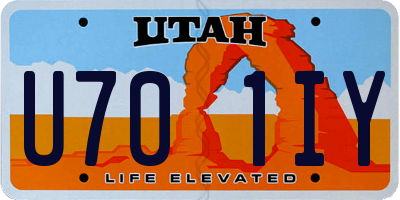 UT license plate U701IY